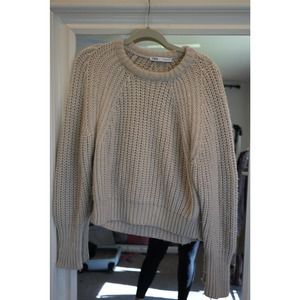 Tan Knit Zara Cropped Sweater Size M